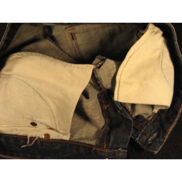 C7P CHIP And PEPPER CUTOFF JEANS SHORTS W 33 MEASURED Blue Denim Low Rise Atletc - Picture 7 of 8